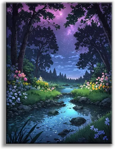 Vista 21 de Kits de pintura de diamantes de cielo estrellado Offito para adultos, kits de pintura de diamantes 5D Aurora Lake para principiantes, fantásticos