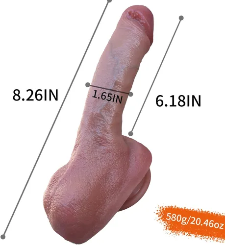 Vista 6 de Reproduction Consolador real hecho a mano, consolador realista de 8.26 pulgadas con ventosa, pene realista. Juguete sexual flexible para adultos