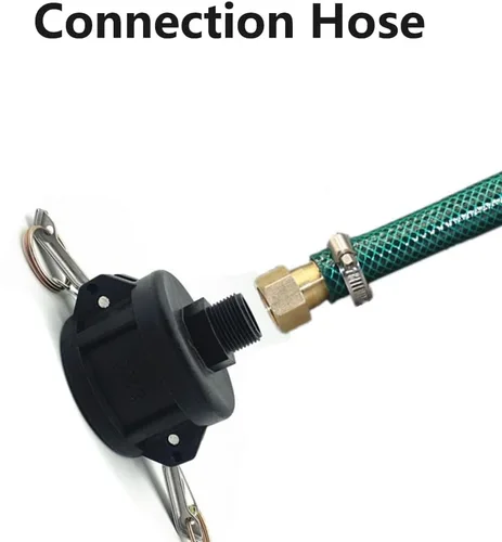 Vista 6 de Accesorios de bolsa IBC de cabeza hembra exterior de 2 a 3/4 pulgadas, adaptador de drenaje de tanque IBC Adaptador de conversión de manguera de 2 a