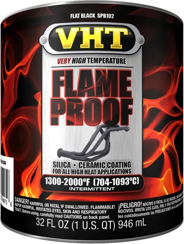 Vista 12 de VHT SP117 Pintura en aerosol de muy alta temperatura con revestimiento ignífugo - Acabado plano de aluminio - Lata de aerosol de 11 oz