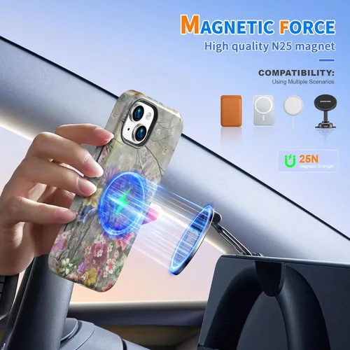 Vista 4 de Magsafe - Funda protectora para iPhone 13/14, a prueba de golpes, a prueba de caídas, funda inalámbrica para parachoques, protección híbrida