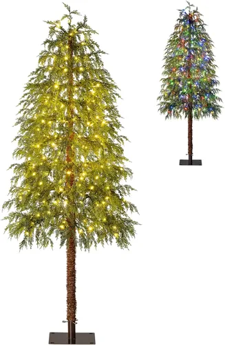 Vista 26 de GOFLAME Árbol de Navidad preiluminado de 7.5 pies con control remoto 3-Verde