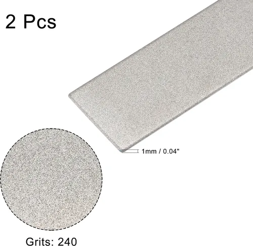 Vista 3 de uxcell Piedra de afilar diamante piedra de afilar, 5.906 in x 0.787 in 240 grano afilador placa abrasiva herramienta abrasiva 2 unids