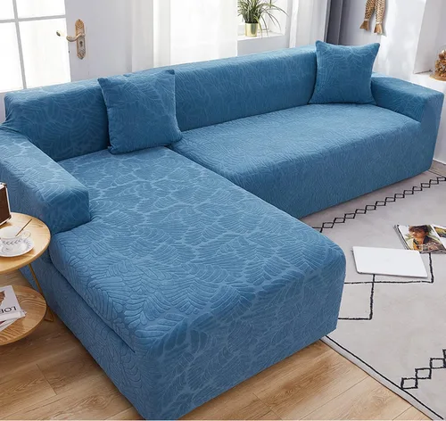Vista 16 de IMYOGI Fundas de sofá de alta elasticidad con estilo en forma de L, fundas de sofá de color sólido, tela jacquard, lavable a máquina, protector