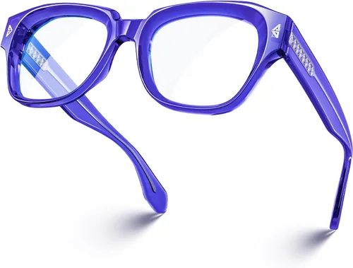Vista 9 de VISOONE Lightweight TR90 Square Frame Gaming Anti Glare Computer Glasses Verde albahaca