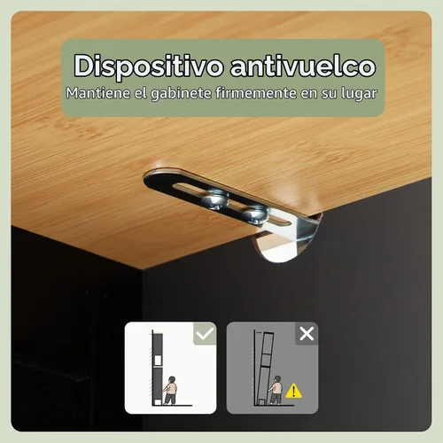 Vista 6 de Gabinete de almacenamiento sobre el inodoro de 24" x 70" con puertas Negro