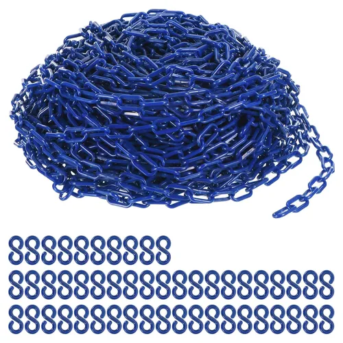 Vista 24 de PATIKIL Eslabones de Cadena de Plástico, Cadenas de Seguridad de 200 Pies, Cadenas de Plástico Negro para Barreras, Control de Multitudes, Líneas