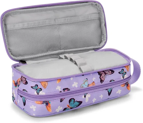 Vista 6 de Estuche para lápices Choco Mocha para niñas, gran estuche de lápices con cremallera suave para niñas con 2 compartimentos, estuche de lápices