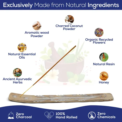 Vista 5 de Satya Nag Champa - Varillas de incienso Bangalore, paquete de 250 gm, natural, enrollado a mano, no tóxico, juego de insense Nagchampa BNG