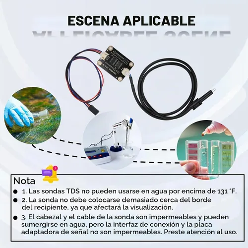 Vista 4 de Sensor de conductividad de agua TDS, módulo de sensor de monitoreo de calidad del agua, sonda de medidor TDS Plug and Play Monitoreo de calidad