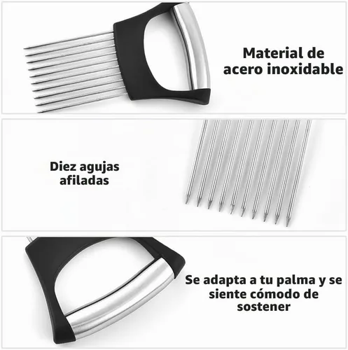 Vista 2 de Soporte de corte de cebolla de acero inoxidable, nuevo cortador de tomate 2025, cortador de verduras multiusos para la cocina, herramienta duradera