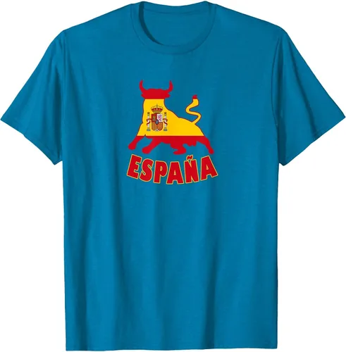Vista 11 de Spain Espana with Bull and National Flag/Present T-Shirt Asphalt Grey