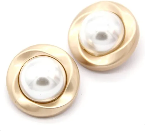 Vista 18 de 5 piezas de botones de oro con perlas de metal para mujer, botones para abrigo de suéter, decoración para ropa, accesorios de costura y manualidades