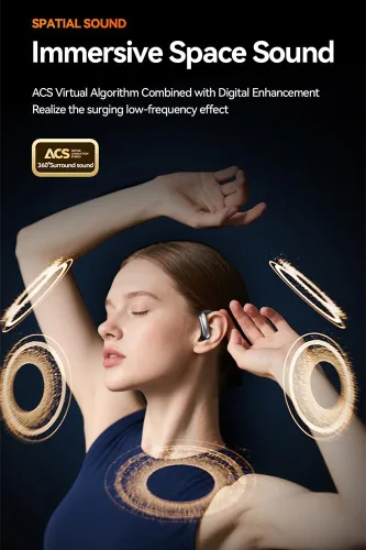 Vista 5 de Auriculares inalámbricos con Bluetooth con pantalla LED de 60 horas de reproducción, sobre los auriculares con micrófono, sonido estéreo, controles