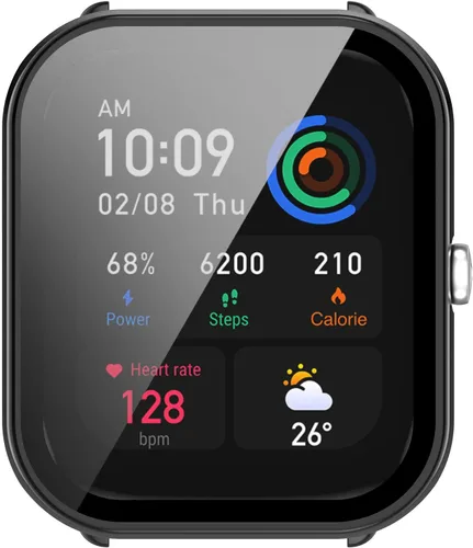 Vista 8 de Lamshaw Funda compatible con Amazfit GTS 4 Mini, carcasa protectora de policarbonato duro con protector de pantalla de vidrio templado compatible