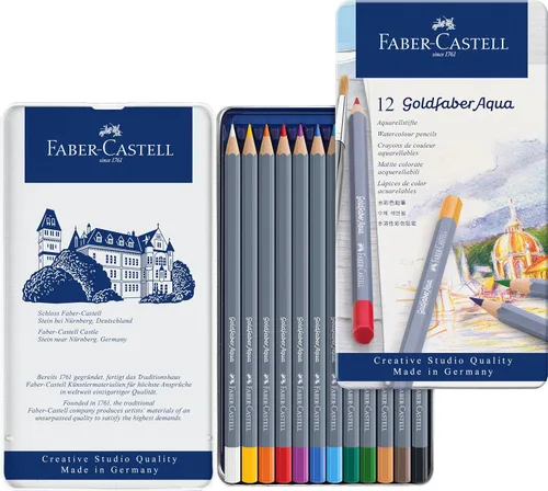Vista 4 de Faber-Castell Goldfaber Aqua - Lápices de acuarela preafilados (12 unidades)
