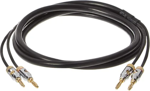 Vista 5 de Amazon Basics Cable de altavoz Banana Plug 16 AWG, clasificación CL2 con tapones de punta de plátano chapados en oro (0.157 pulgadas), cable
