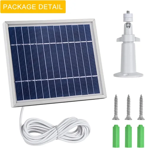 Vista 7 de iTODOS Panel solar compatible con Arlo Pro y Arlo Pro 2, cable de carga de alimentación para exteriores de 11.8 pies y montaje ajustable,