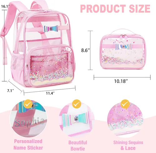 Vista 6 de Gazigo Mochila para niñas, escuela primaria, mochila de conejito para niñas, bonita mochila para niños y jardín de infantes preescolar