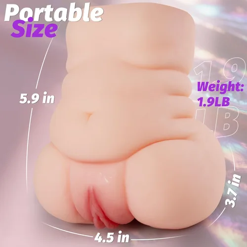 Vista 5 de Juguete masturbador masculino de bolsillo, muñeca sexual realista, juguetes masculinos con vagina texturizada y anal, coños de TPR seguros, mamadas