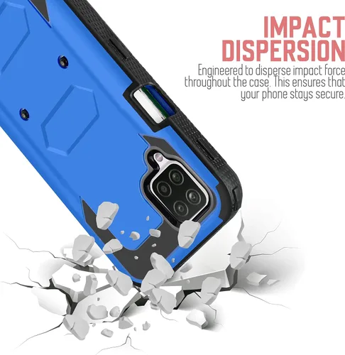 Vista 6 de Funda resistente para Samsung Galaxy A12 5G, con protector de pantalla integrado con soporte integrado + clip giratorio para cinturón para Galaxy