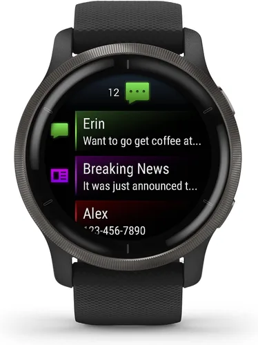 Vista 2 de Garmin Venu Reloj inteligente con GPS con monitoreo avanzado de salud y características de fitness