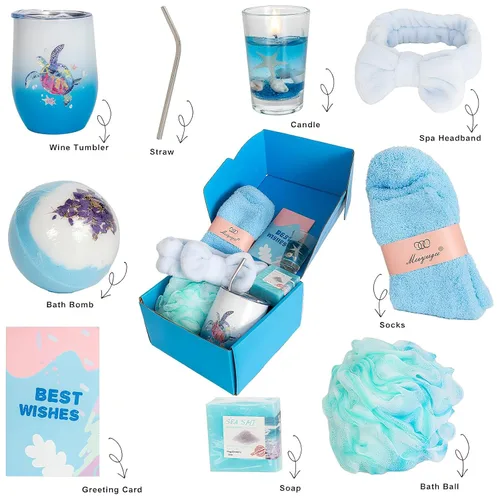 Vista 2 de Regalos Temáticos del Océano para Mujeres, Paquete de Cuidado Personal Regalos de Spa de Playa para Mujeres, Regalo de Spa Relajante Inspirador
