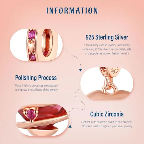 Vista 120 de Amufer S925 Charms for Women, compatible with Pandora Bracelets and Necklaces, Jewelry Gift