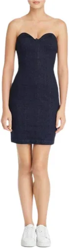 Vista 3 de GUESS Vestido ajustado sin tirantes de mezclilla Deco para mujer, Lavado Orson