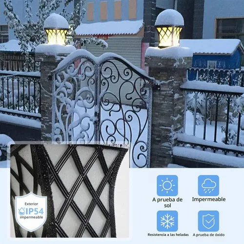 Vista 3 de Luces de columna para exteriores, lámpara de columna moderna de 18.9 ″ IP54 Luz de poste de vidrio impermeable para exteriores E26 Aluminio