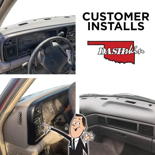 Vista 8 de DashSkin Cubierta moldeada para salpicadero compatible con Dodge Ram 1500 2500 y 3500 94-97 en color negro, fabricada en los Estados Unidos