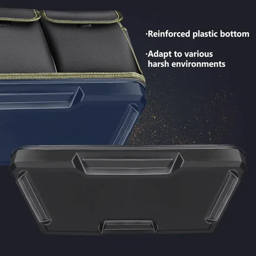 Vista 4 de Bolsa de herramientas, Ounic de 17 pulgadas, bolsa de herramientas grande y resistente con boca ancha y base moldeada impermeable, bolsas