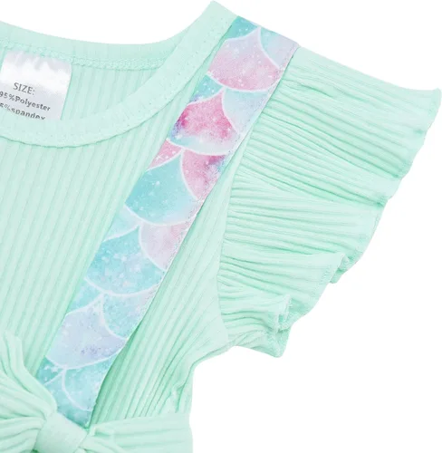 Vista 4 de UNICOMIDEA Ropa de bebé para niñas de 0 a 18 meses, body de manga con volantes y diadema