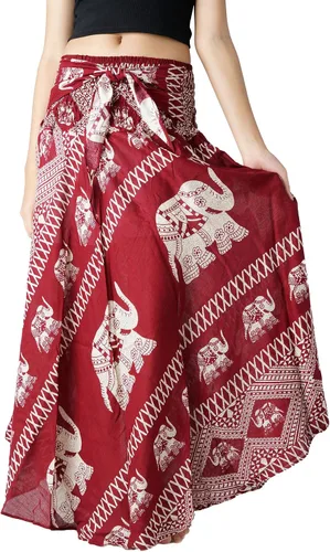 Vista 2 de Faldas largas para mujer, falda bohemia con estampado floral
