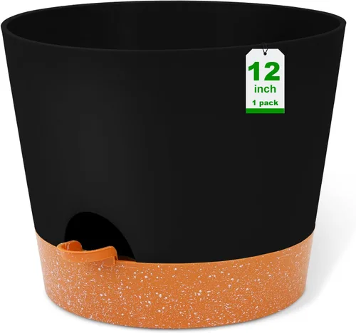 Vista 27 de GARDIFE Macetas de 10/9/8 pulgadas para plantas de interior, macetas auto-regantes, macetas de riego automático, macetas de flores, negras