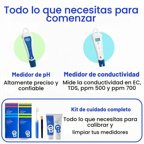 Vista 2 de Bluelab PENSTP Paquete Inicial de pH y Conductividad - Kit de Gestión de Solución Nutritiva de Precisión con Medición de Temperatura, Plumas