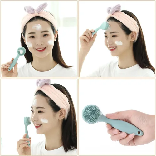 Vista 3 de 1 Unidades Cepillo de limpieza Cepillo de lavado facial Cepillo masajeador facial de silicona exfoliante facial Cepillo facial de silicona Cepillo