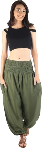 Vista 3 de Pantalones bohemios pantalones harem de yoga para mujer para la playa