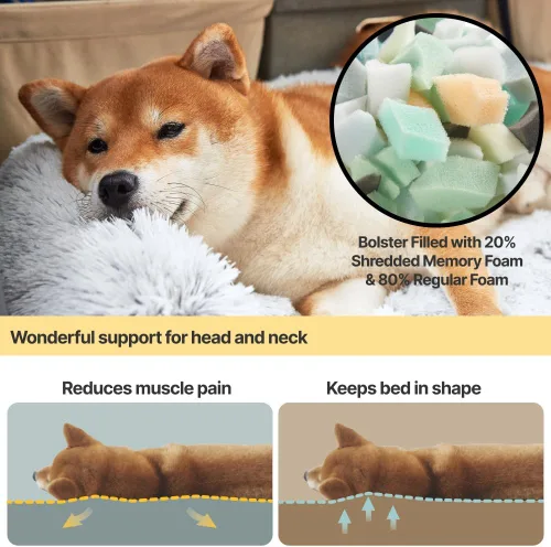 Vista 6 de Codi Cama calmante para perros – Tapete protector de sofá antiansiedad para perros grandes, 41 x 37 x 6 pulgadas, lavable a máquina, esponjosa