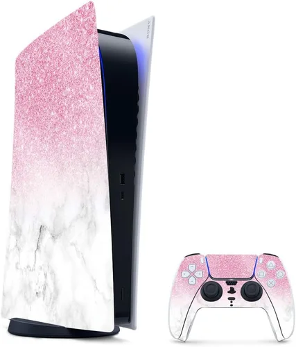 Vista 6 de MightySkins - Skin para juegos con purpurina brillante para PS5 y PlayStation 5, ágata amatista, acabado duradero con purpurina de alto brillo