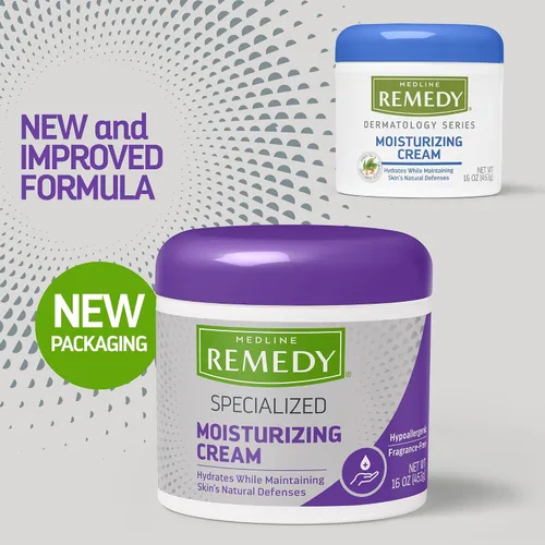 Vista 2 de Medline Remedy Crema para la piel especializada, sin fragancia (16 onzas), 1.5% de dimeticona, hidratante nutritiva para piel seca, sin sulfatos