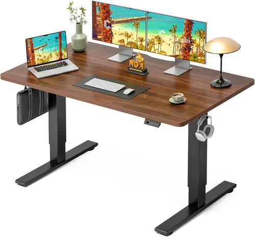 Vista 25 de CubiCubi Escritorio eléctrico de pie de 48 x 30 pulgadas, escritorio de pie ajustable en altura con ajustes preestablecidos de memoria, escritorio