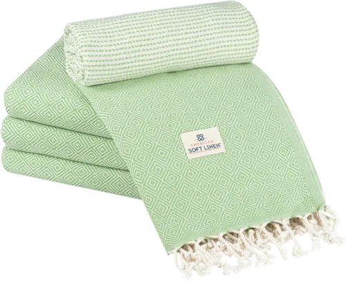 Vista 17 de American Soft Linen Toallas de playa peshtemal turcas 100% algodón, tamaño 35 x 60 pulgadas, paquete de 4 toallas de natación para toallas de playa