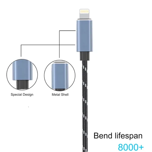 Vista 7 de Lightning a Dual 0.250 in 1/4" TS Mono Stereo Y-Cable Divisor Lightning a Cable de audio dual de 1/4 de pulgada compatible