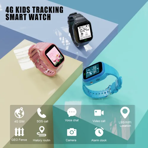 Vista 7 de Reloj inteligente 4G para niños, rastreador GPS, reloj inteligente para niños y niñas, reloj de teléfono, videollamadas, alarma de emergencia, juego