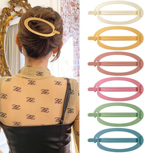 Vista 22 de Pinzas de pelo planas French Concord - 6 piezas, pinzas de pelo curvas sin deslizamiento, pinzas de agarre para volumen, pinzas de pelo para mujeres