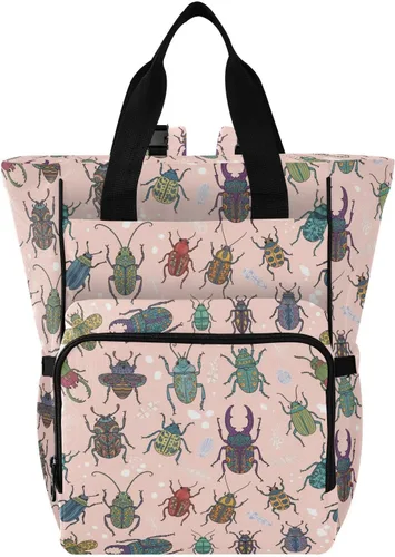 Vista 23 de Emelivor Bolsa de pañales con diseño de panal de abejas, con bolsillos aislados, bolsa organizadora de pañales para niños y niñas, unisex
