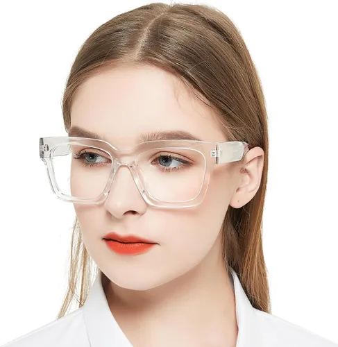 Vista 8 de OCCI CHIARI Oversized Reading Glasses for Women Retro Square Readers A-Negro