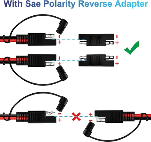 Vista 6 de Conector SAE de 12 V/24 V a enchufe de encendedor de cigarrillos de 12 V, 6 pies, adaptador de enchufe de encendedor de cigarrillos de automóvil