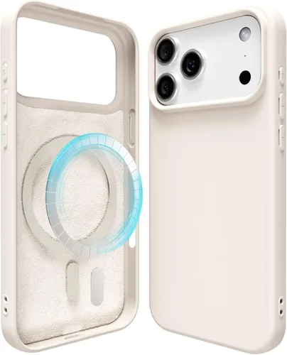 Vista 185 de oakxco Funda de silicona para iPhone 13 Mini/ 12 Mini magnética, compatible con carga inalámbrica Magsafe, goma delgada y suave, cubierta protectora
